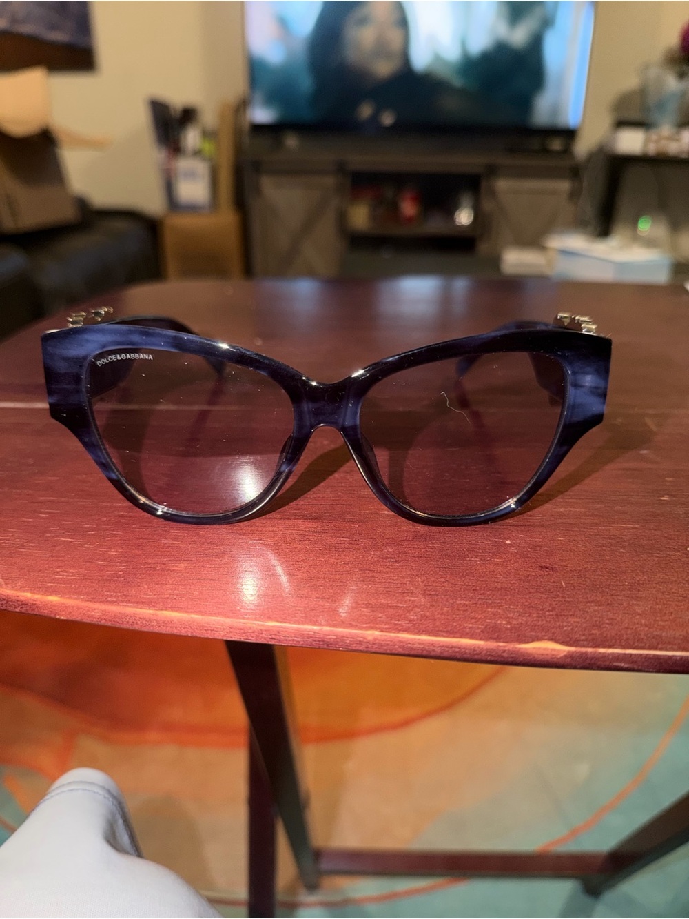 Dolce & Gabbana Dark Blue Cat Eye Sunglasses